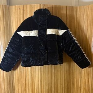 adidas Originals cropped black and white Puffer Jacket